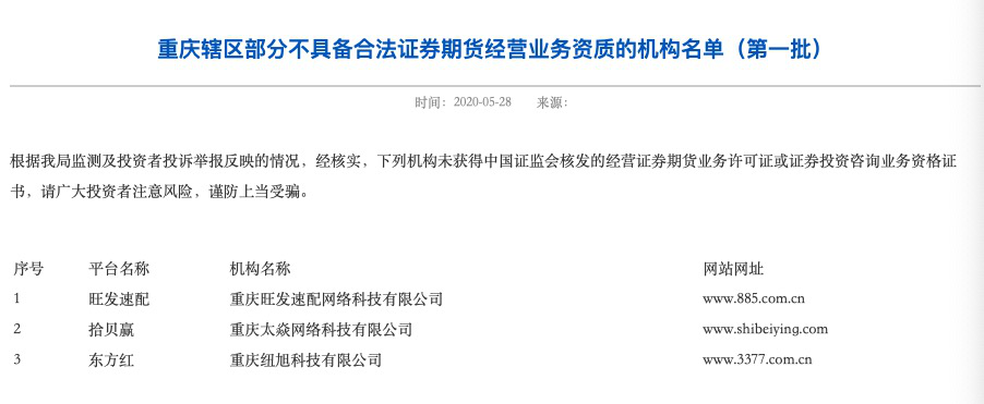 股票配资有骗局吗_场外配资风险警示_监管机构发布黑名单